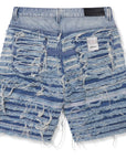 Sassari Frayed Blue Denim Shorts