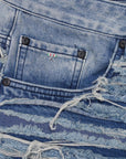 Sassari Frayed Blue Denim Shorts