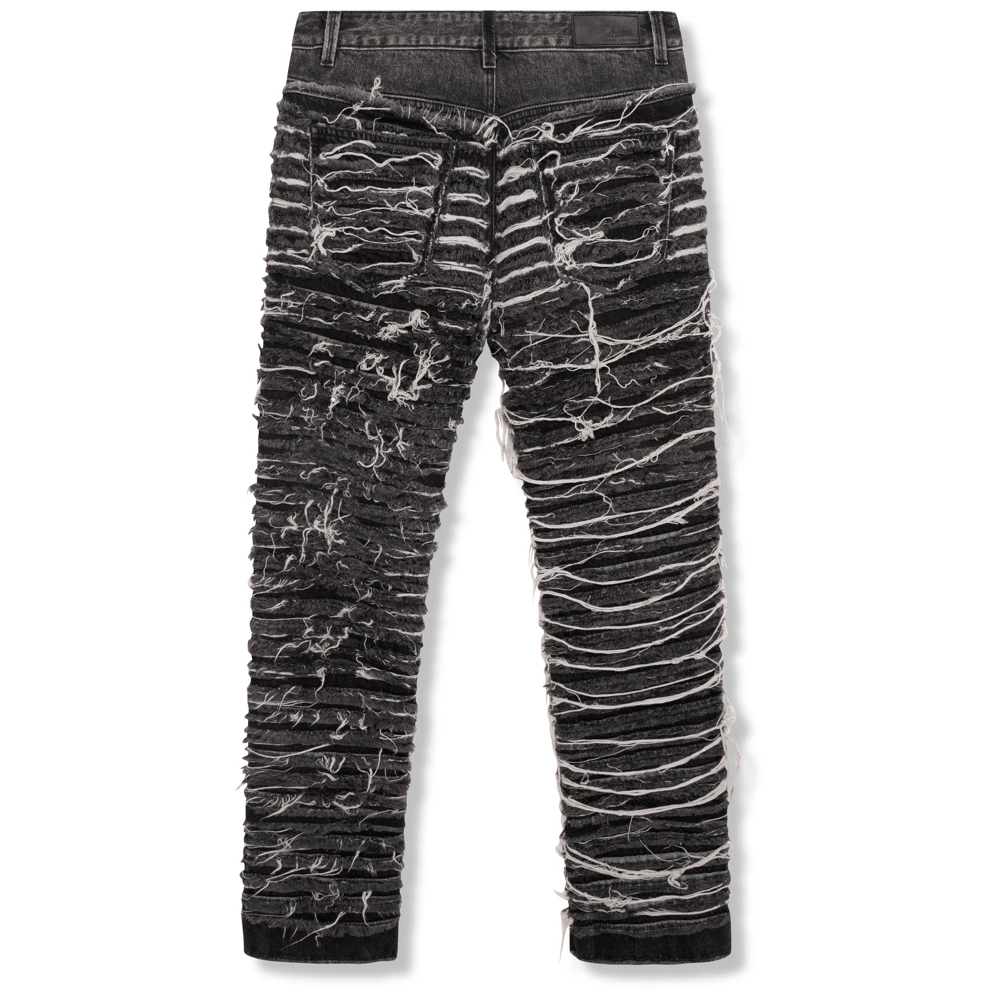 Amicci Sassari Shredded Denim Jeans Washed Black